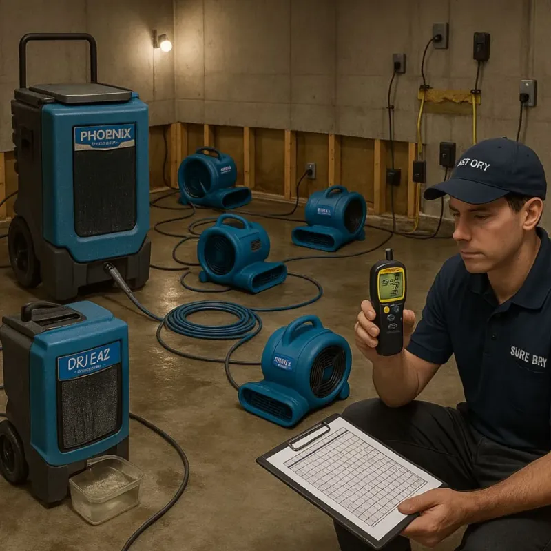 Structural Drying and Dehumidification process in Leonardtown, MD